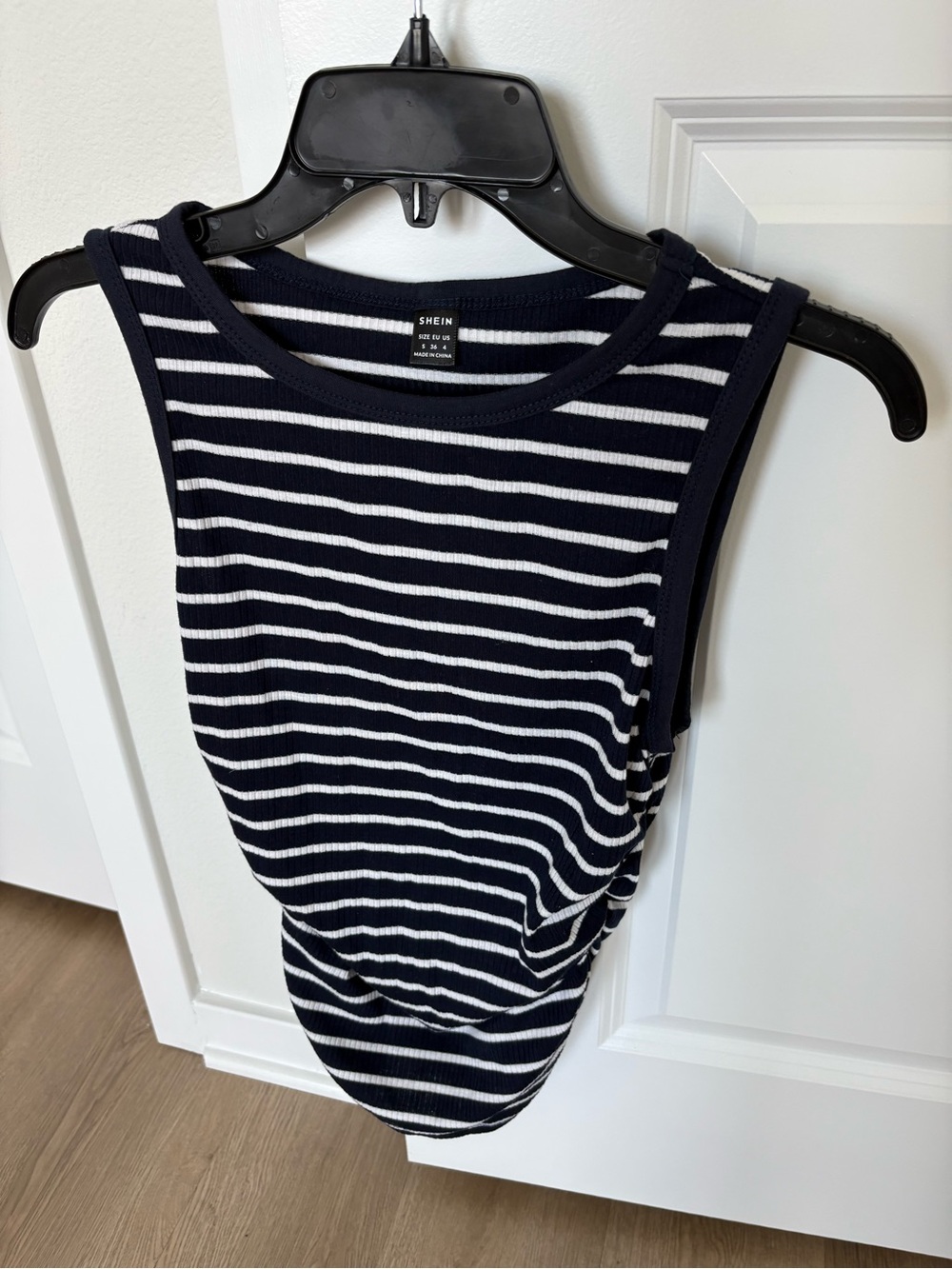 SHEIN Navy & White Striped Ribbed Tank Top - Women’s